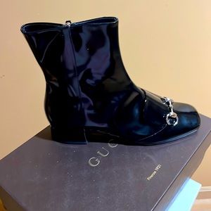 New in Box Authentic Gucci Patent Leather Booties, size 38